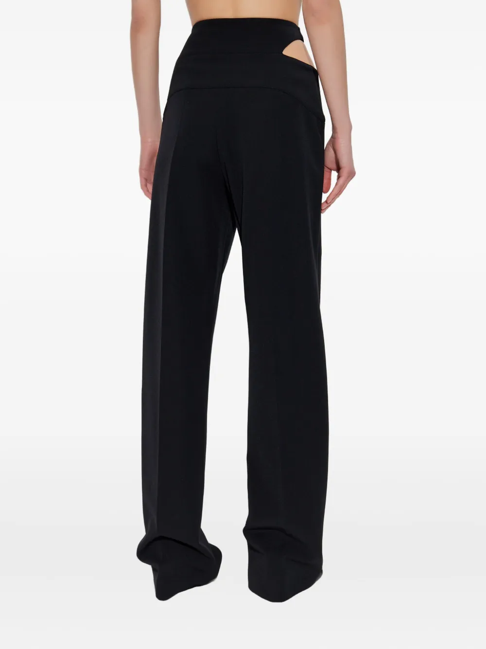 Versace Jeans Couture cut-out buckle-detail trousers Zwart