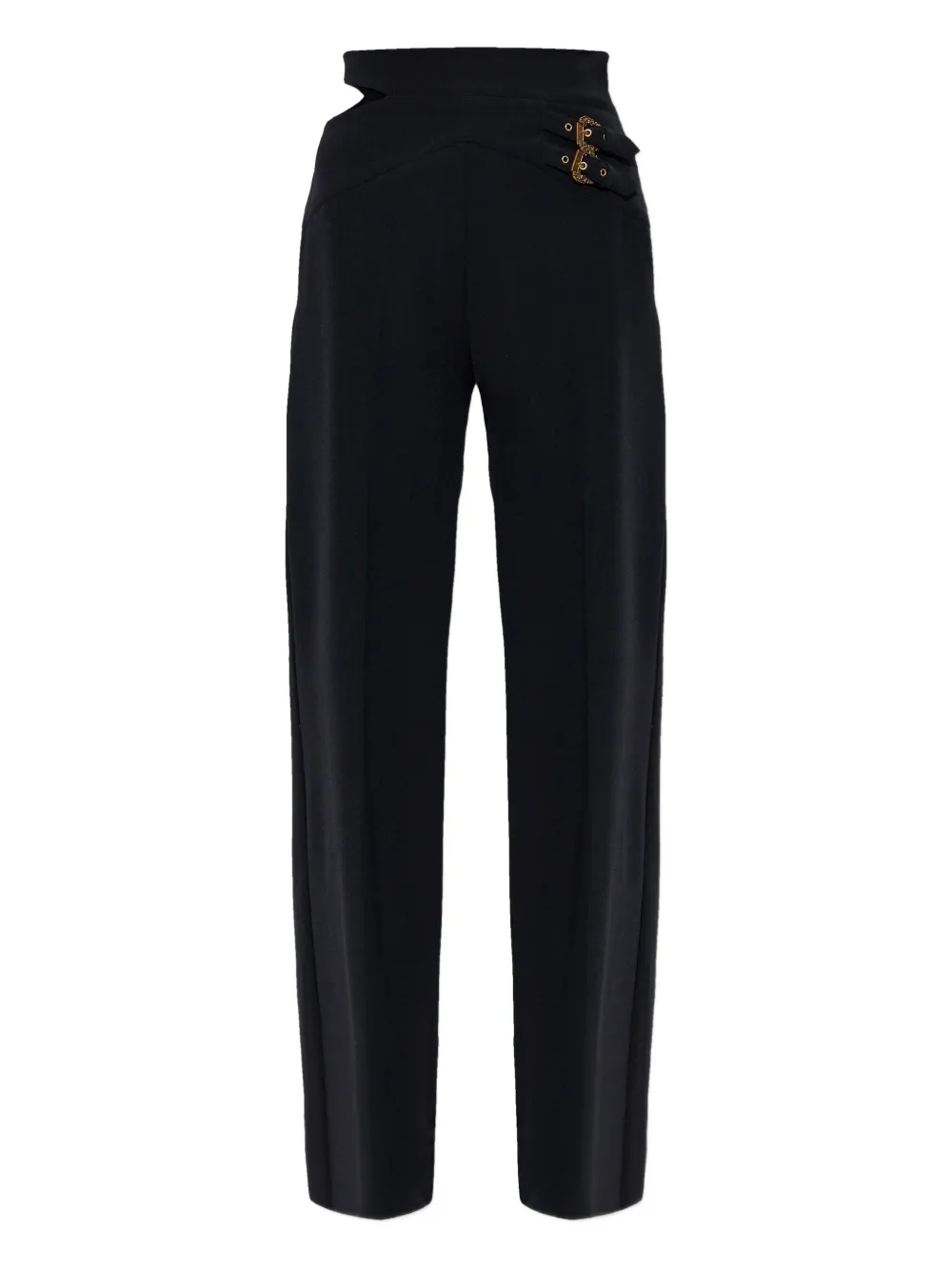 Versace Jeans Couture cut-out buckle-detail trousers Zwart