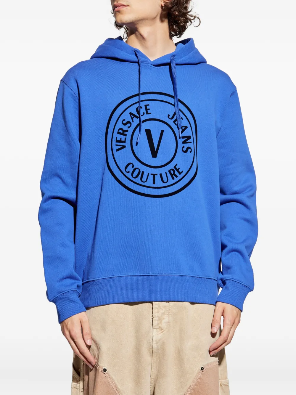 Versace Jeans Couture Hoodie met logoprint Blauw