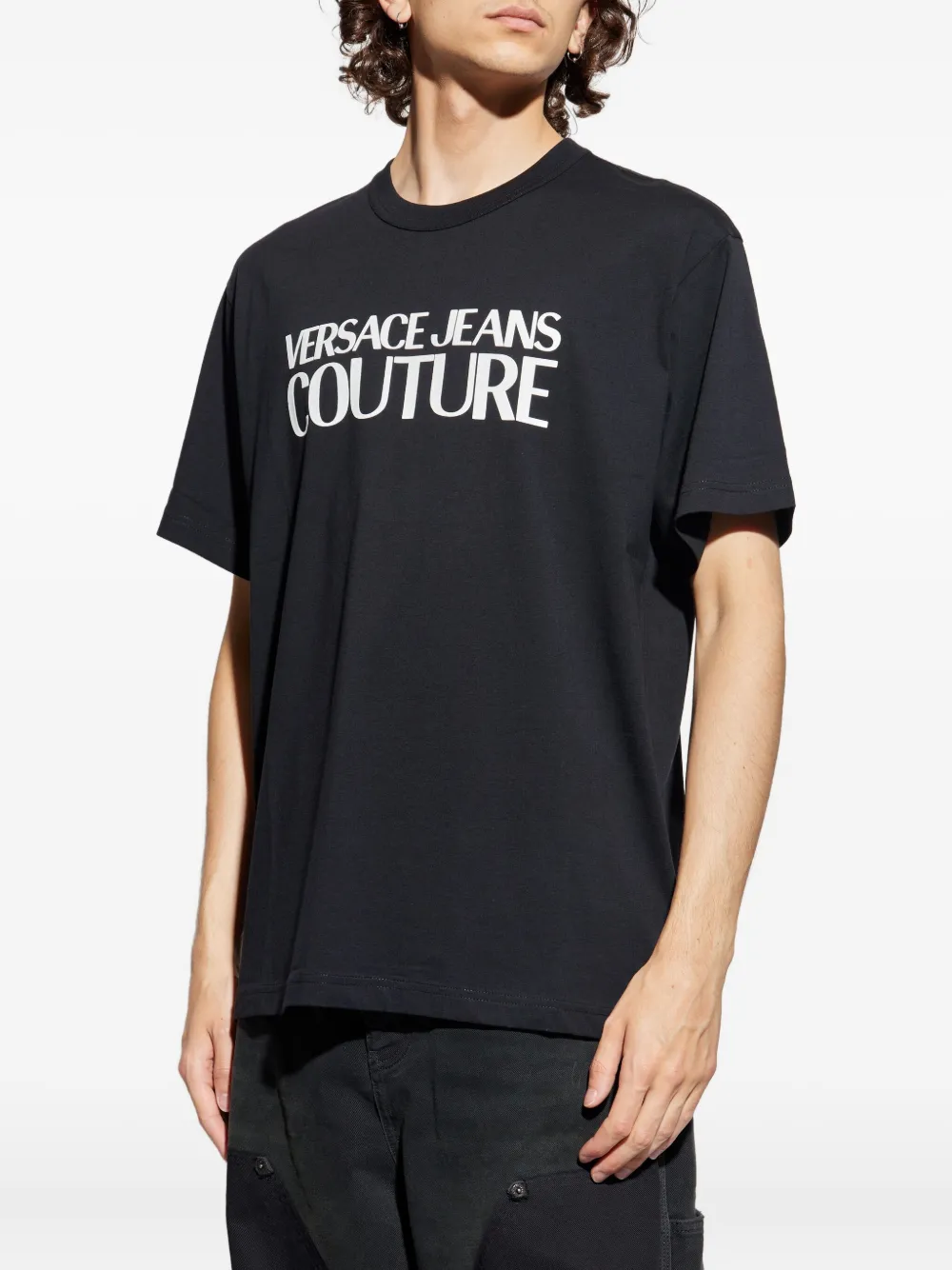 Versace Jeans Couture T-shirt met logoprint Zwart