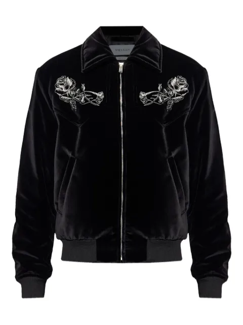 Alexander McQueen rose-embroidered velvet jacket