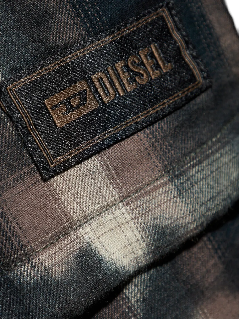 Diesel Set-Orlando-Utlt geruite pyjama met capuchon Grijs