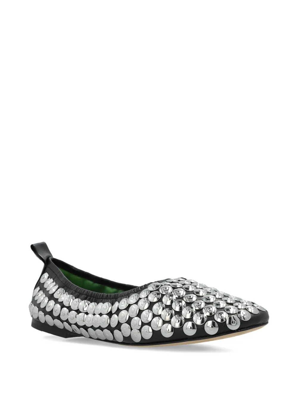 Tory Burch metallic-studded leather pumps Black