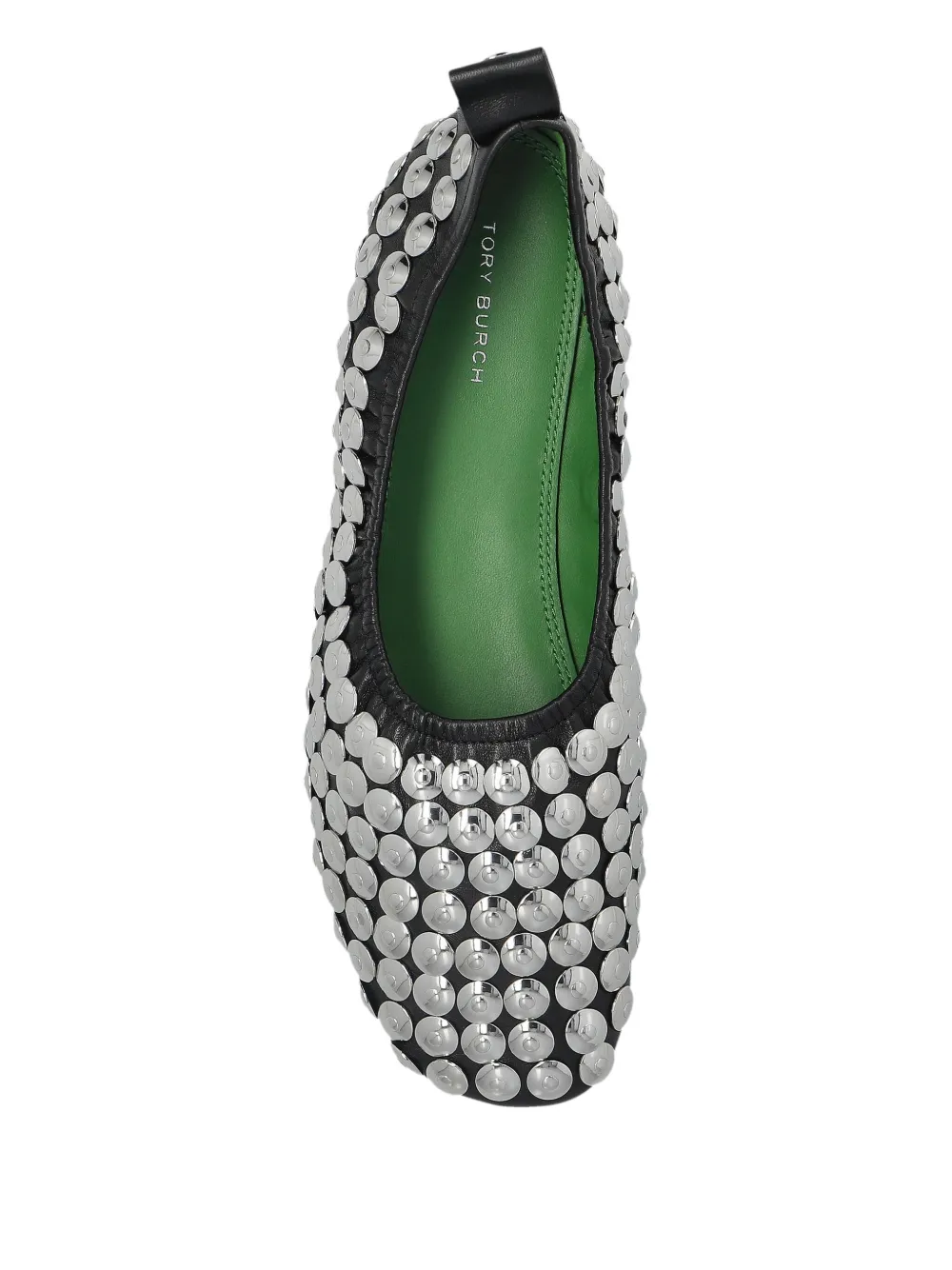 Tory Burch metallic-studded leather pumps Black