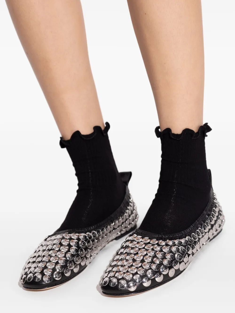 Tory Burch Ballerina's met studs Zwart