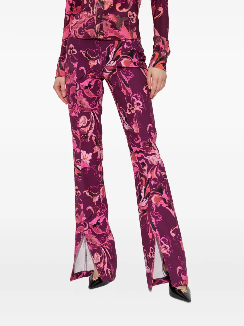 Versace Jeans Couture Barocco-print trousers Roze