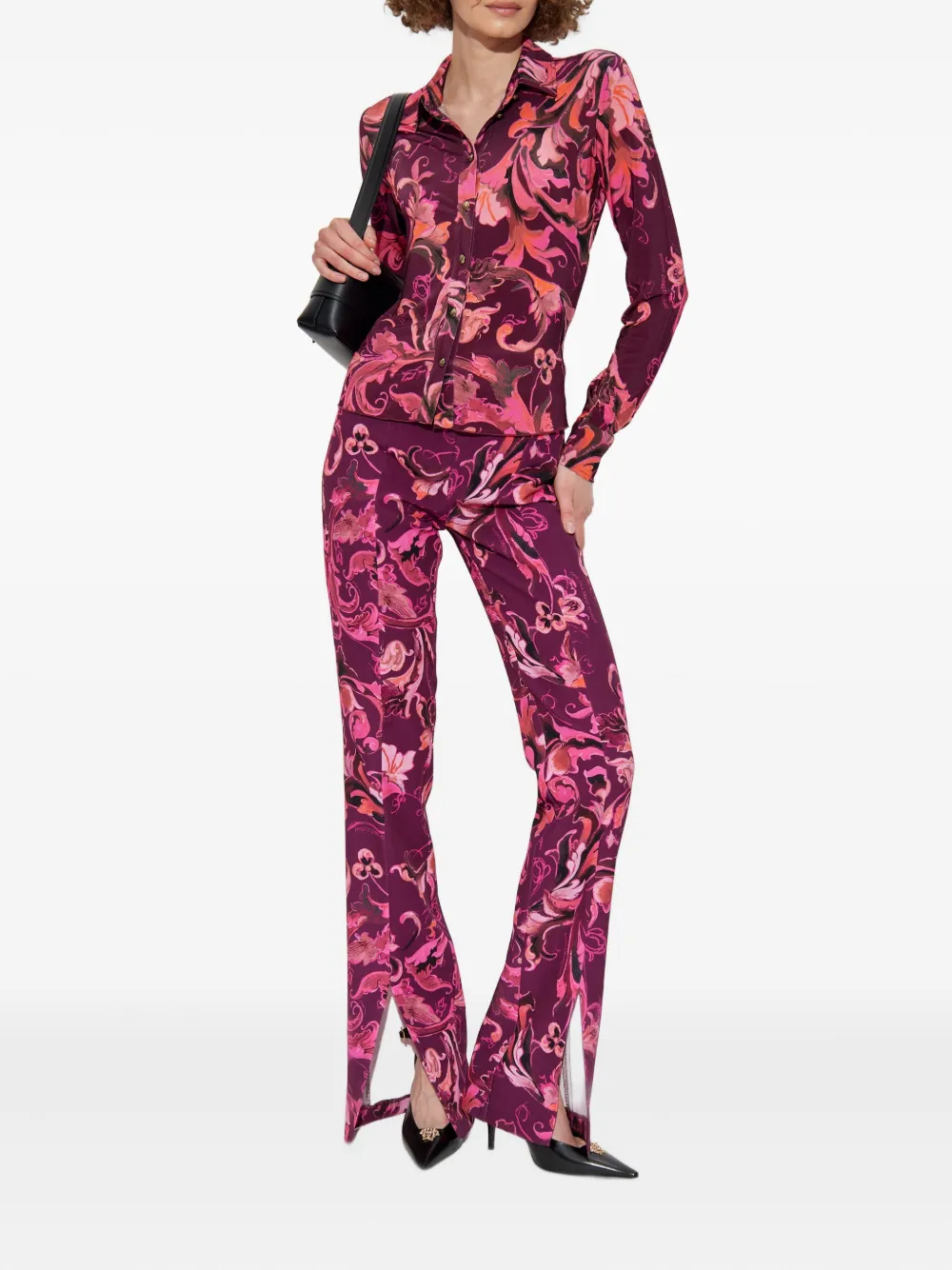 Versace Jeans Couture Barocco-print trousers Roze