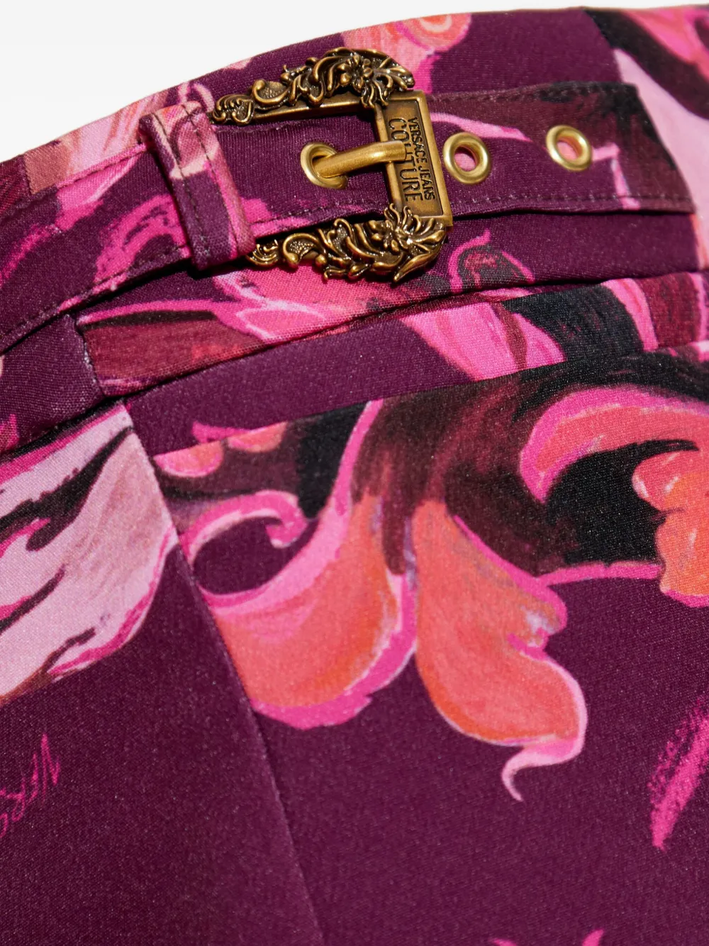 Versace Jeans Couture Barocco-print trousers Roze