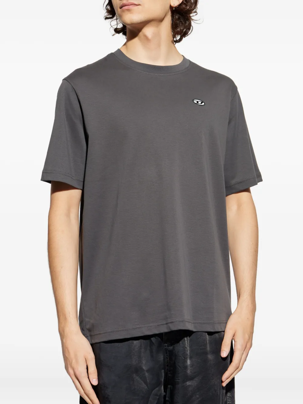 Diesel T-Just-Doval logo-embroidered T-shirt Grijs