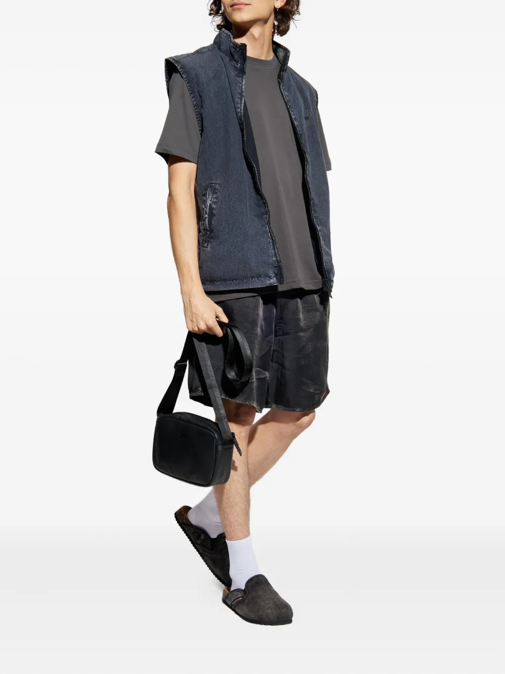 Diesel T-Just-Doval logo-embroidered T-shirt Grijs