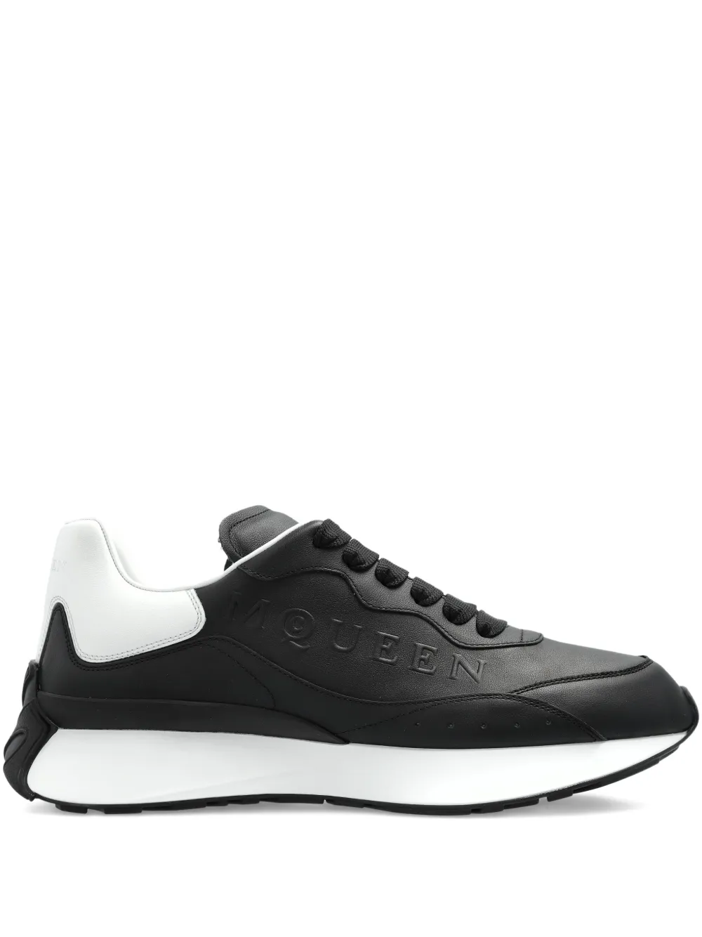 Alexander McQueen leather logo trainers Black