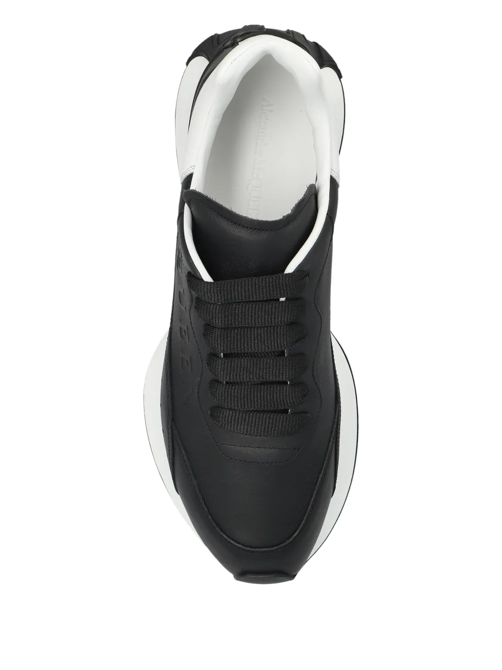 Alexander McQueen leather logo trainers Black