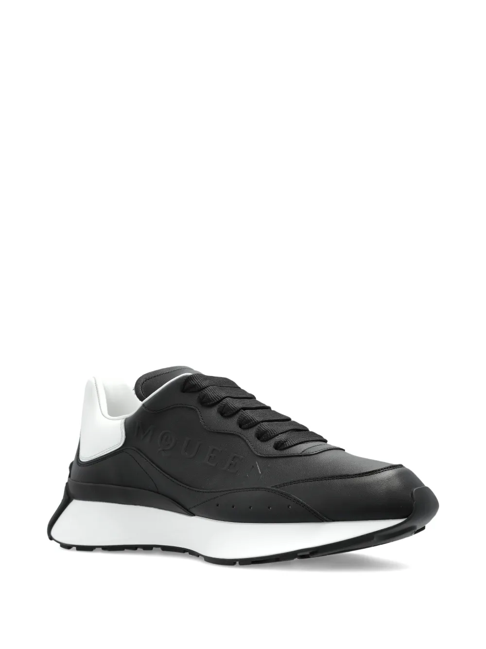 Alexander McQueen leather logo trainers Black