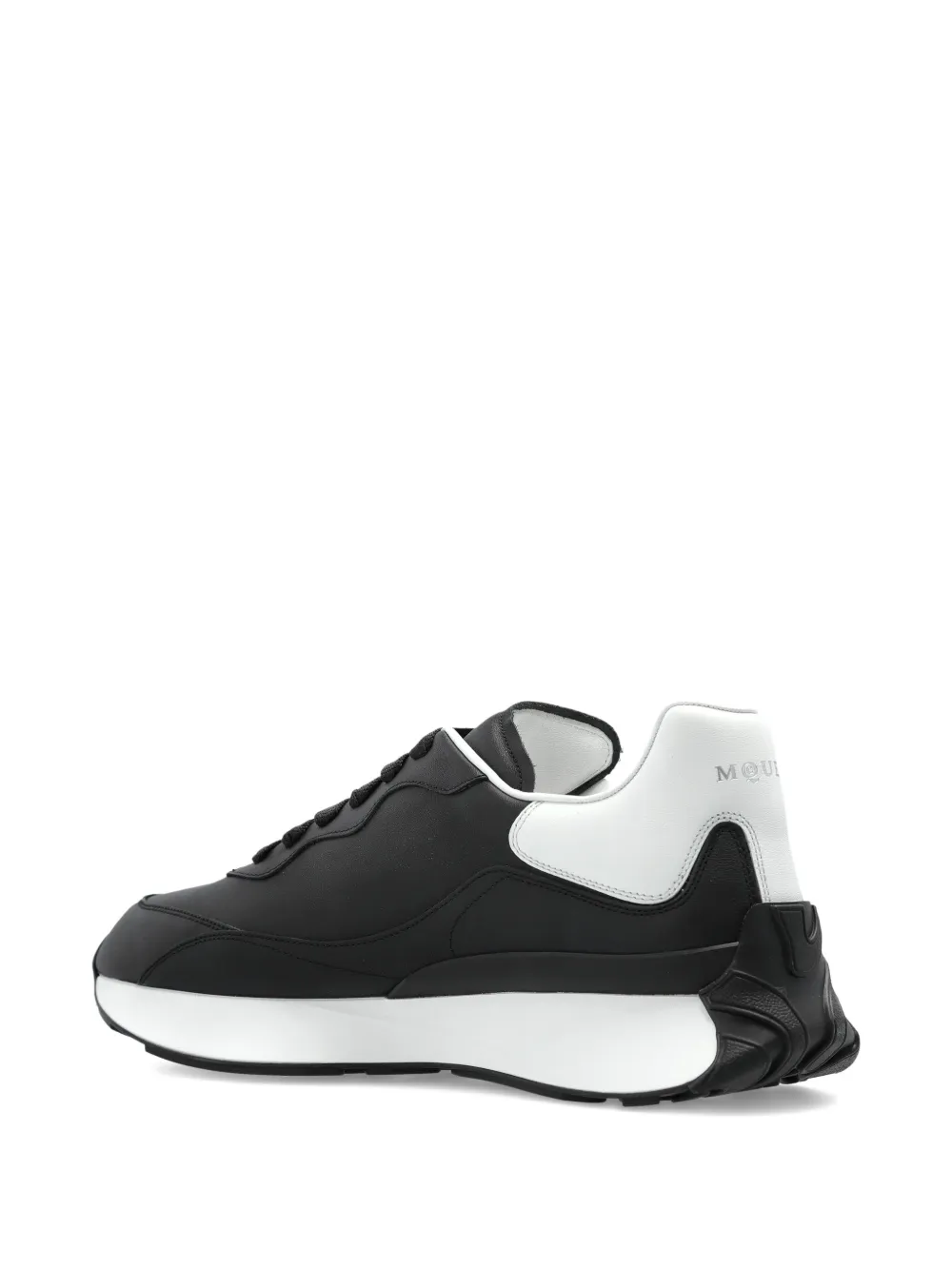 Alexander McQueen leather logo trainers Black