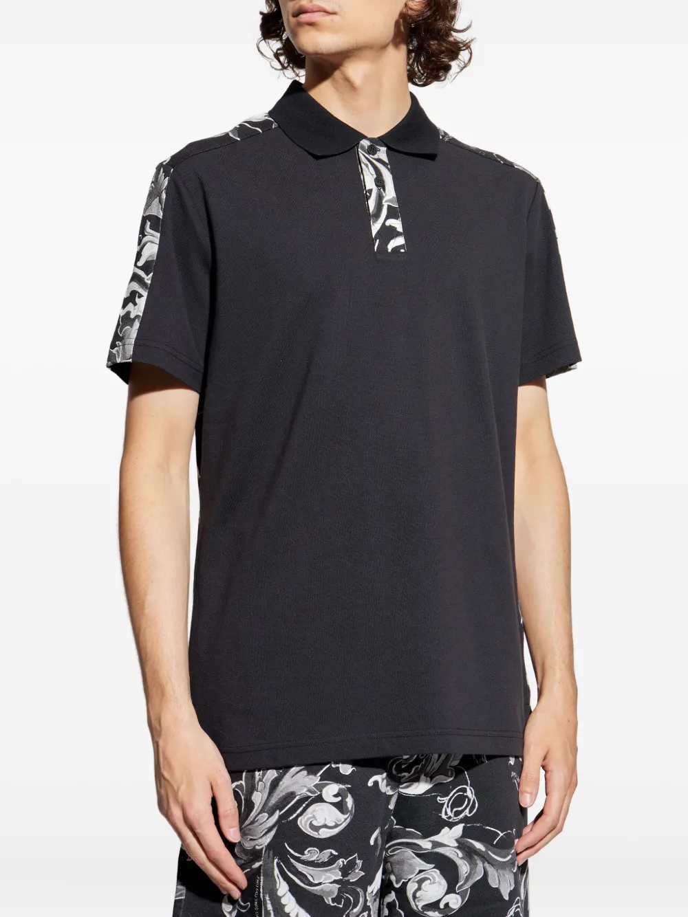 Versace Jeans Couture Poloshirt met barokprint Zwart
