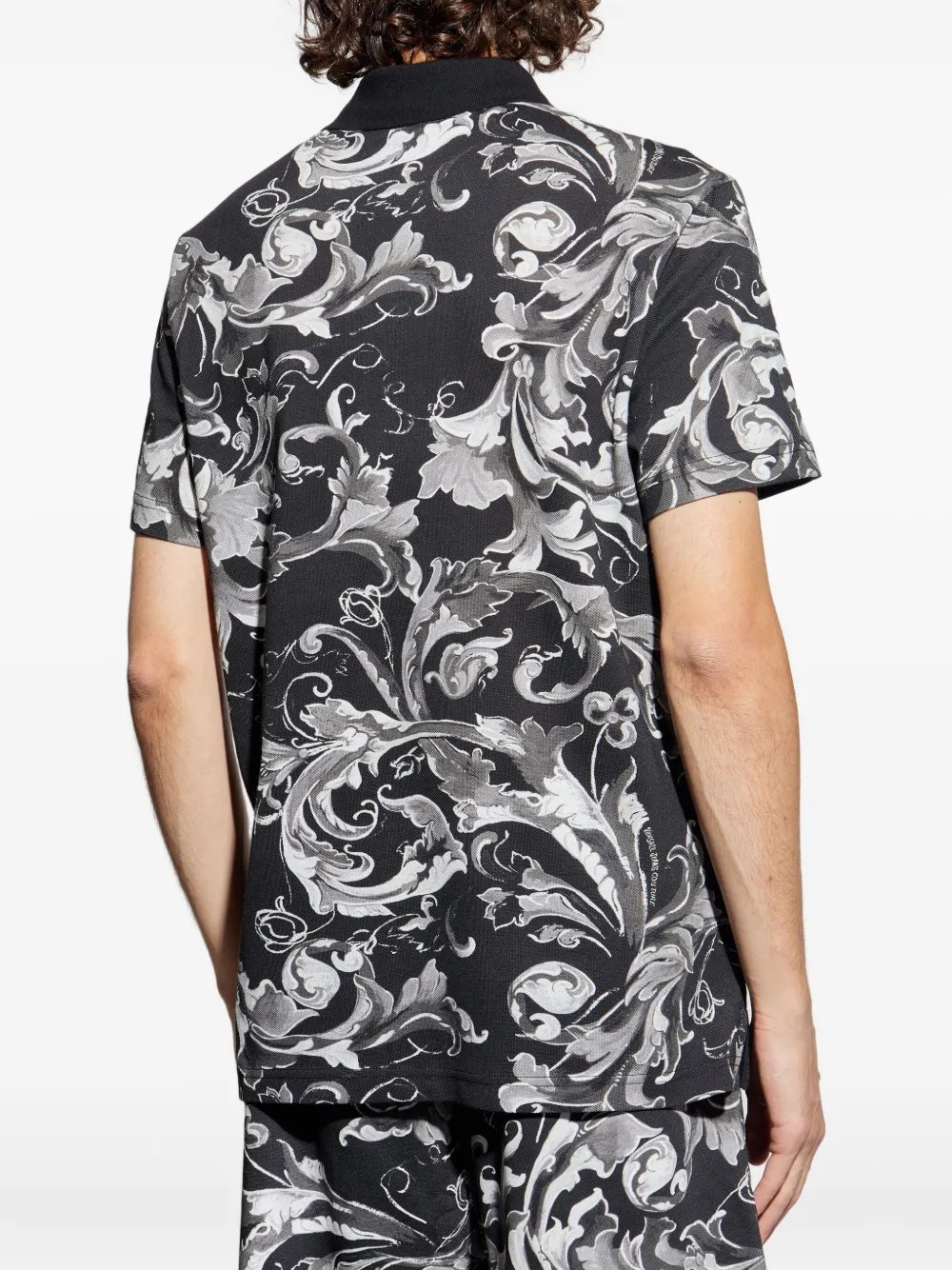 Versace Jeans Couture Poloshirt met barokprint Zwart