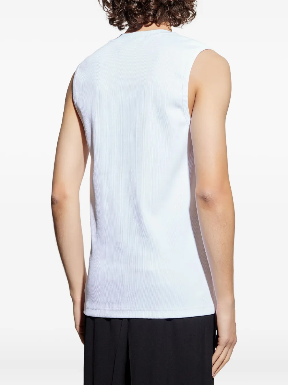Versace Jeans Couture Geribbelde tanktop met logoplakkaat Wit