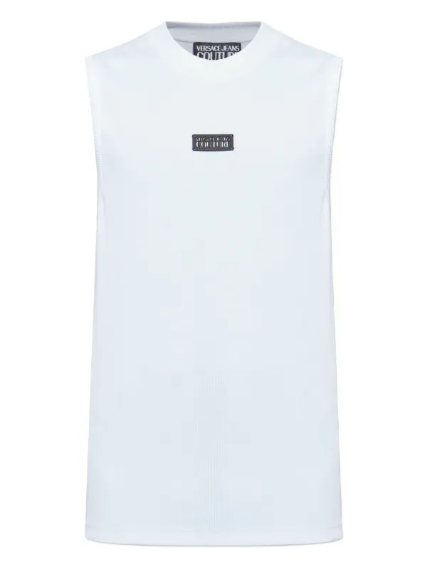 Versace Jeans Couture Camiseta De Canalé Con Placa Del Logo Blanco  FARFETCH AR