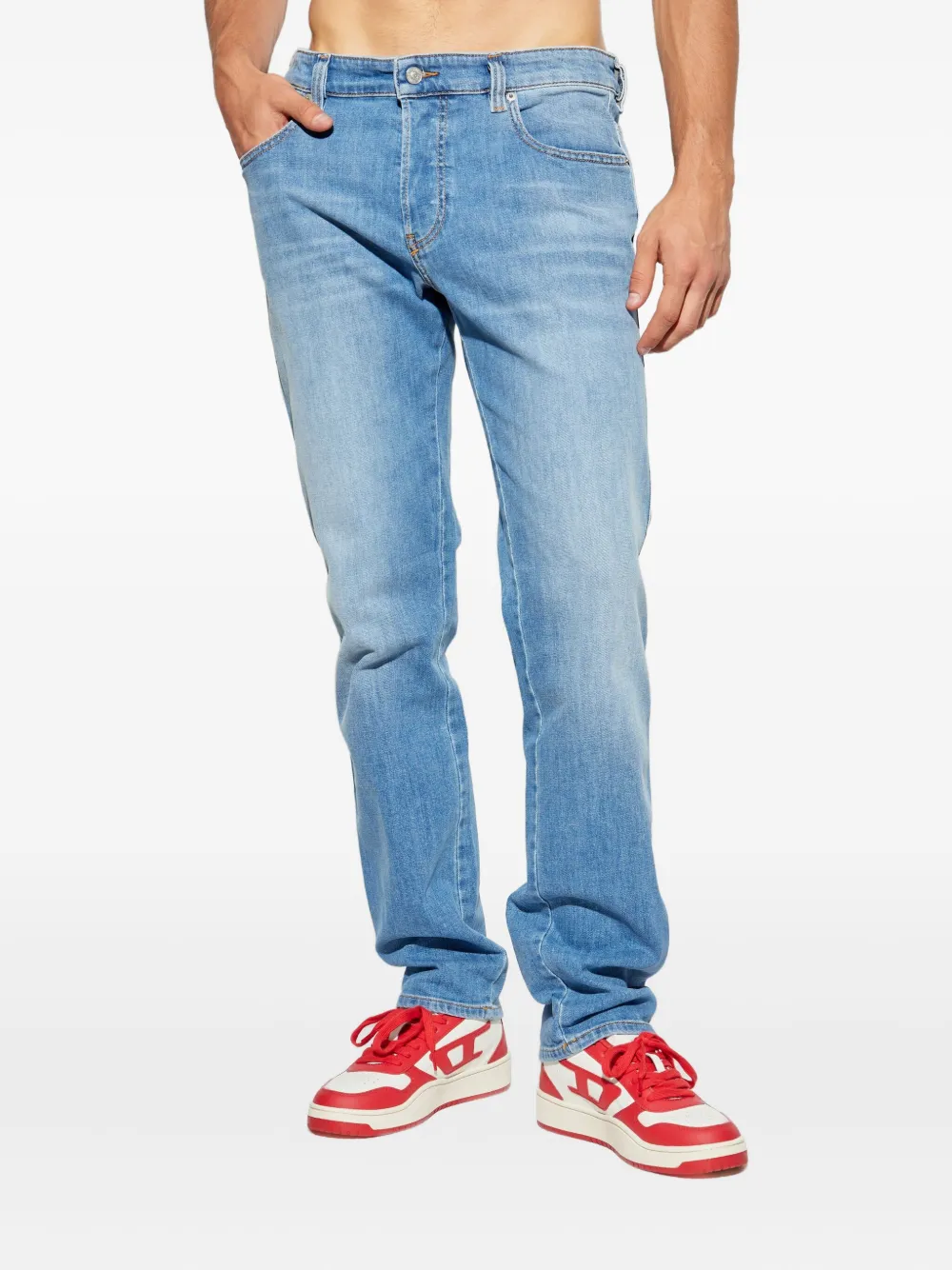 Diesel D-Vyl jeans met logopatch Blauw