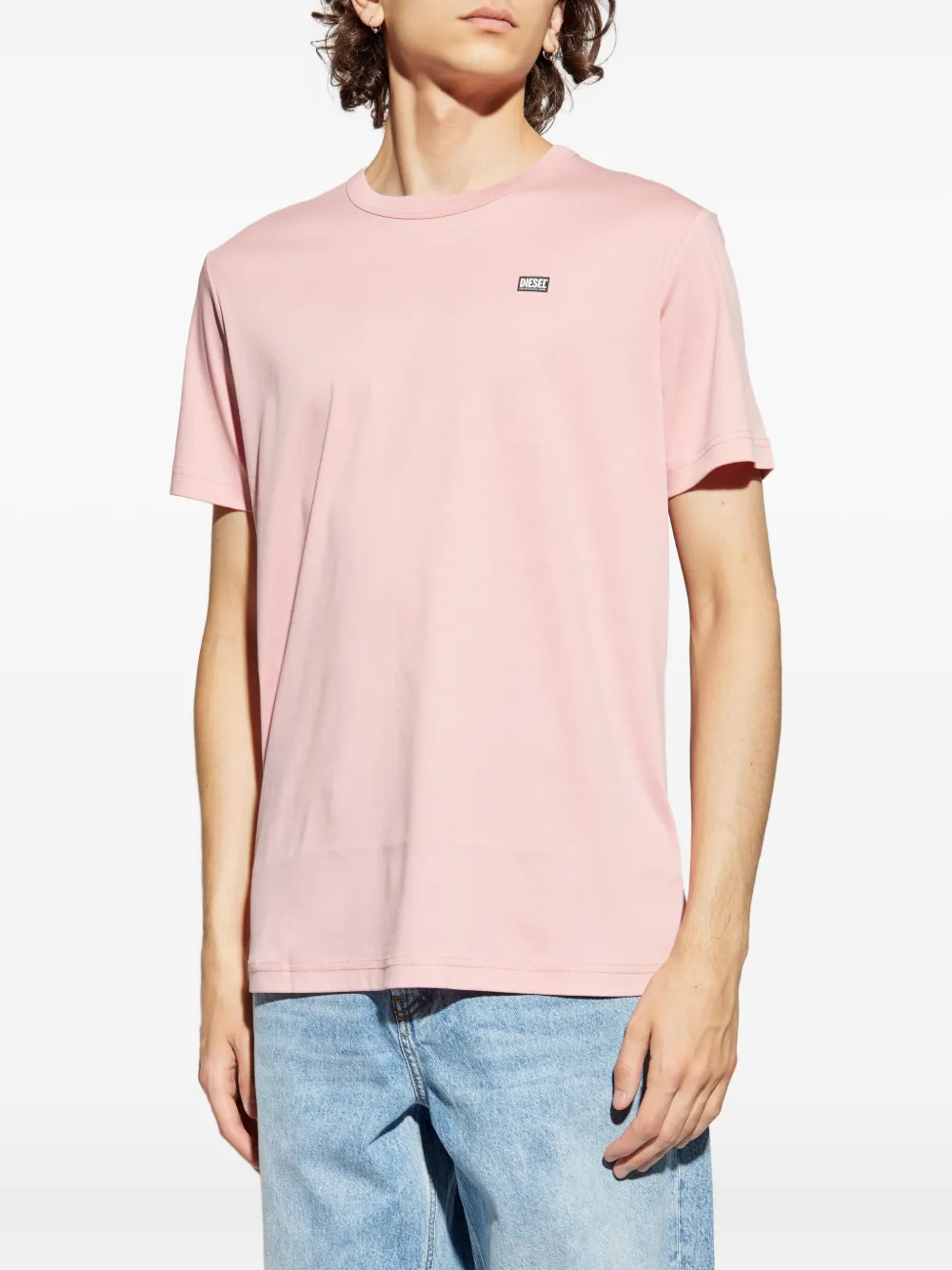 Diesel T-Miegor-K77 logo-patch cotton T-shirt Roze