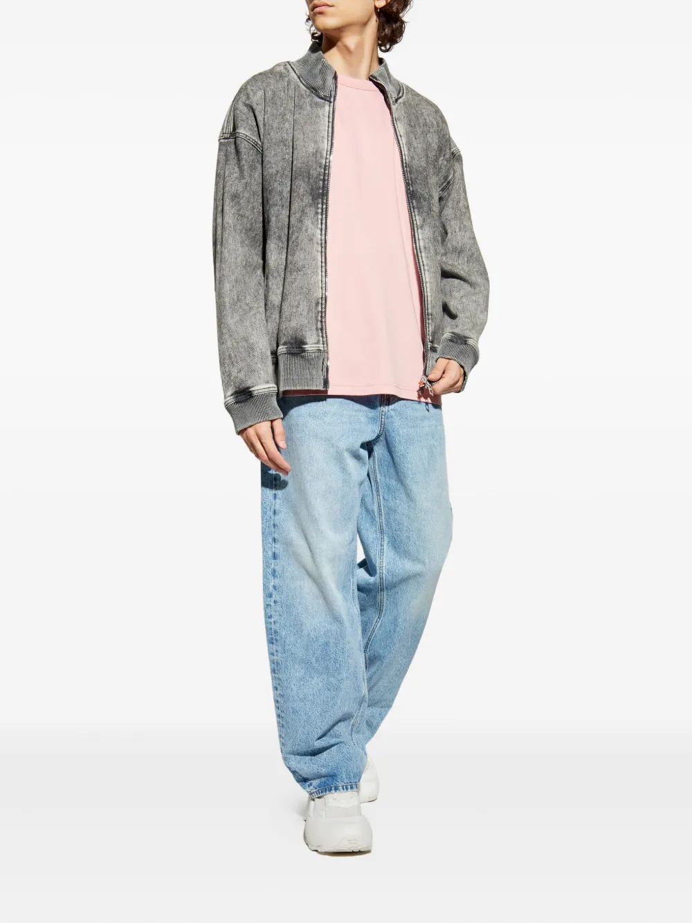 Diesel T-Miegor-K77 logo-patch cotton T-shirt Roze