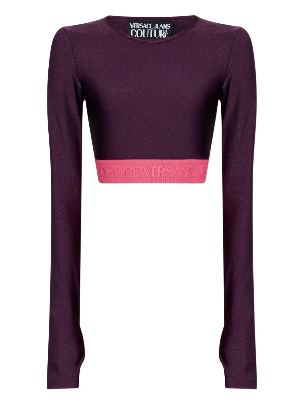 Versace Jeans Couture logo-band long-sleeve T-shirt Paars