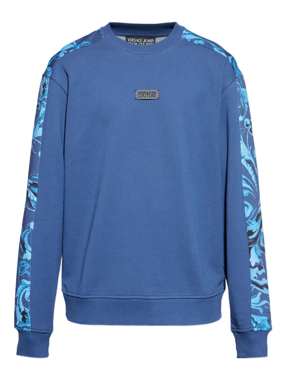 Versace Jeans Couture baroque-print panelled sweatshirt Blauw