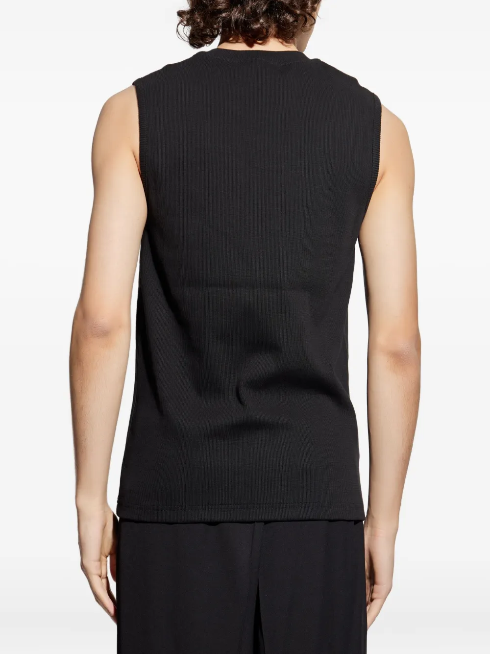 Versace Jeans Couture Ribgebreide tanktop Zwart