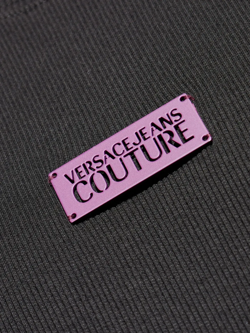 Versace Jeans Couture Ribgebreide tanktop Zwart