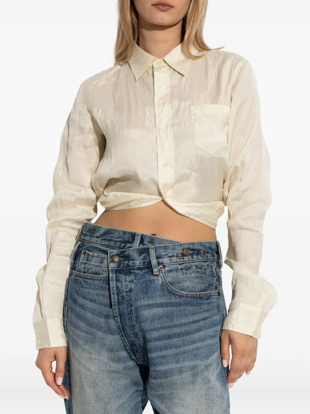 R13 long-sleeve shirt Beige
