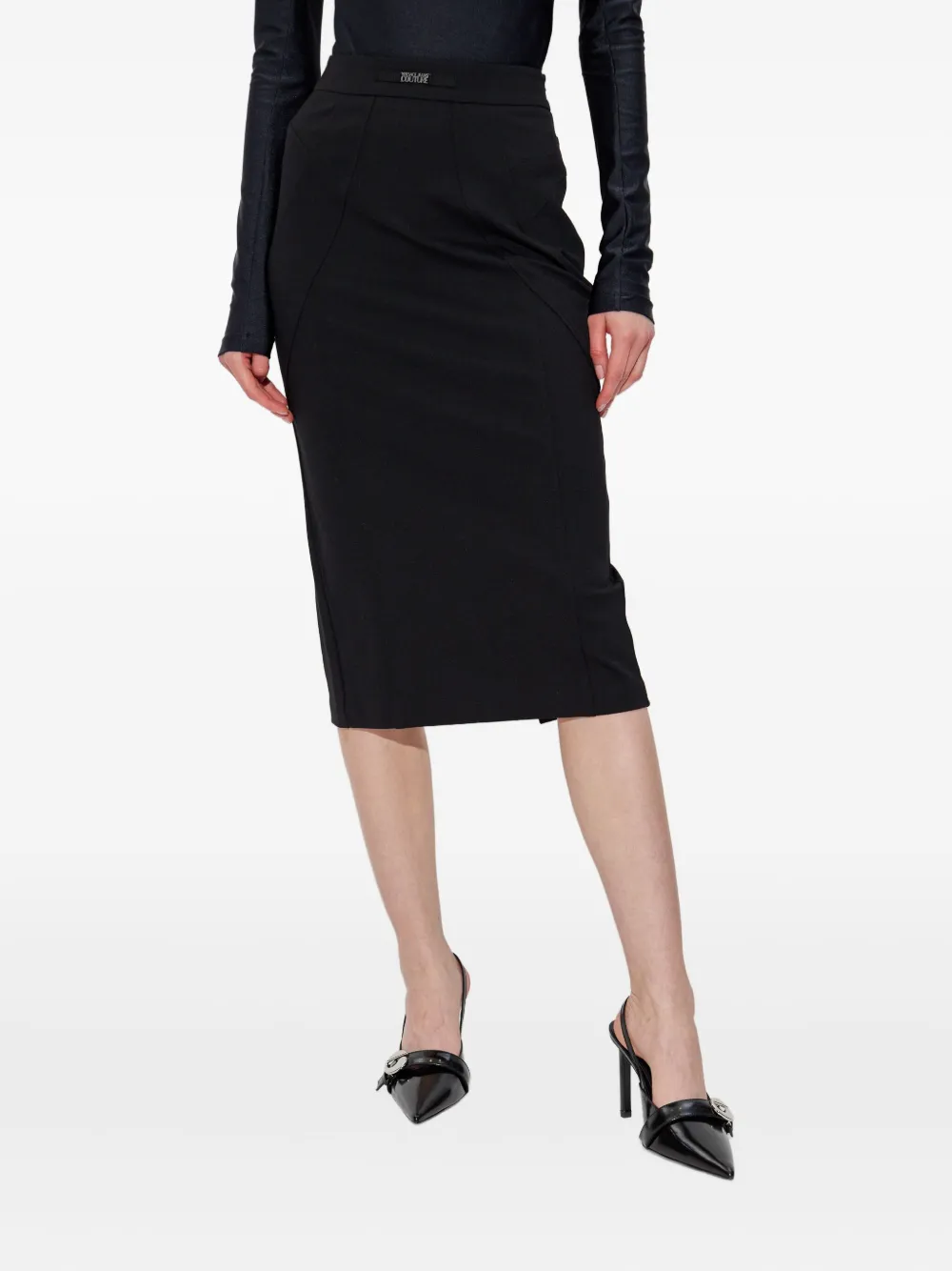 Versace Jeans Couture waistband-detail pencil skirt Zwart