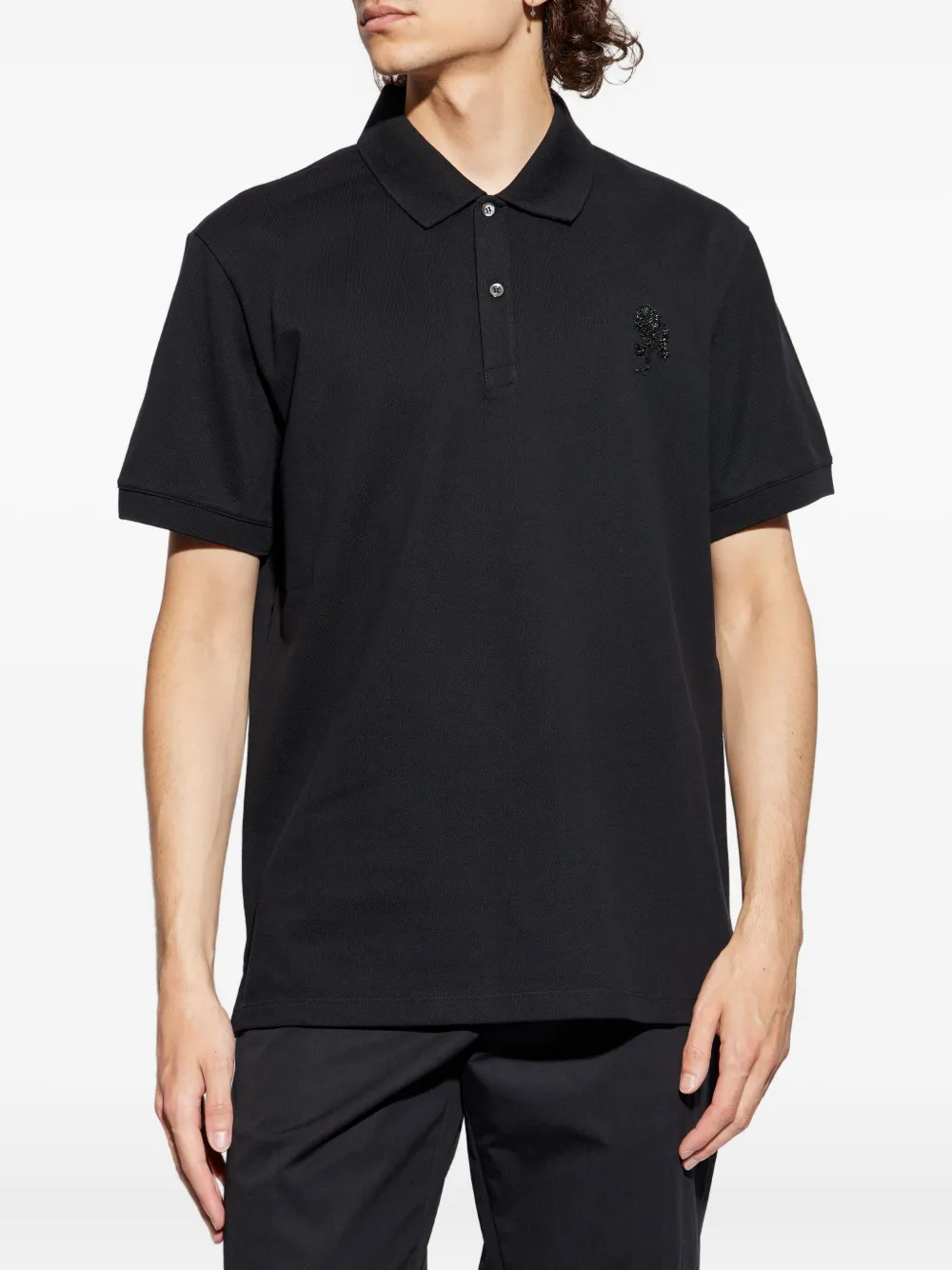 Alexander McQueen Poloshirt verfraaid met logo Zwart