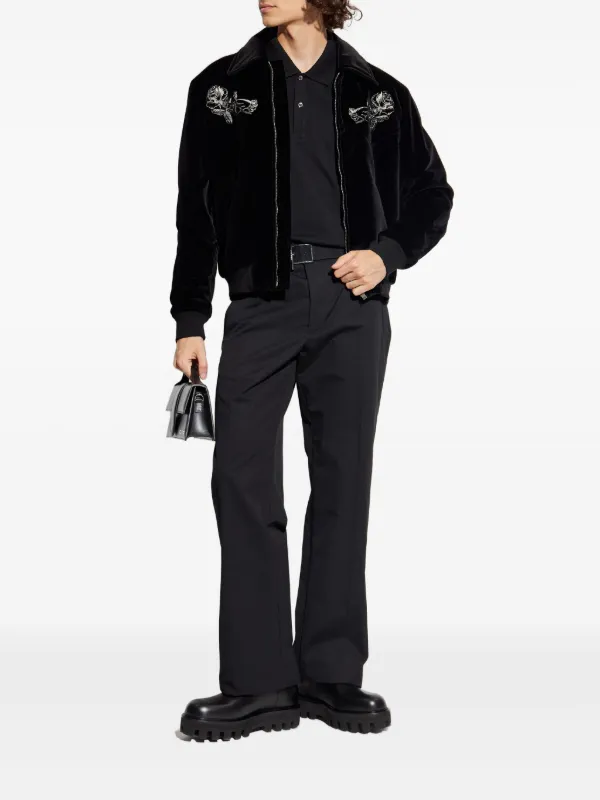 Alexander McQueen デコラティブ ポロシャツ | ブラック | FARFETCH JP