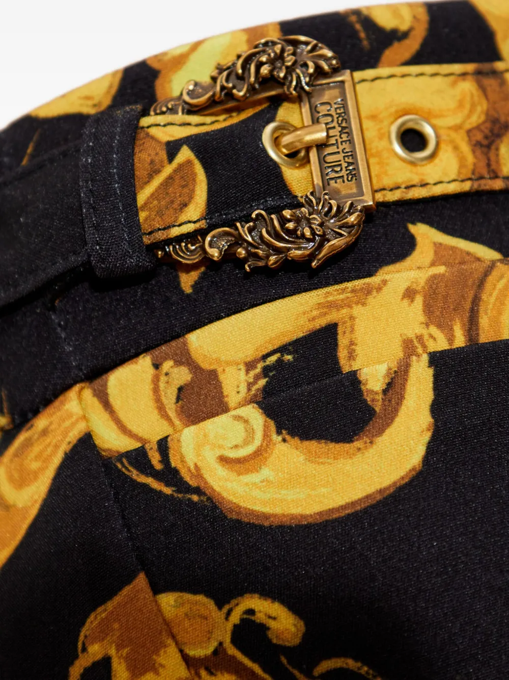 Versace Jeans Couture Barocco-print split-hem trousers Zwart