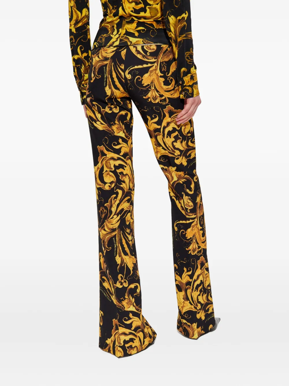 Versace Jeans Couture Barocco-print split-hem trousers Zwart