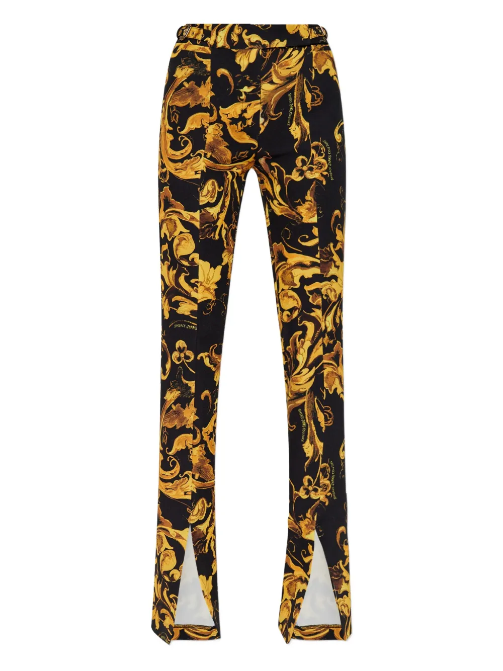 Versace Jeans Couture Barocco-print split-hem trousers Zwart