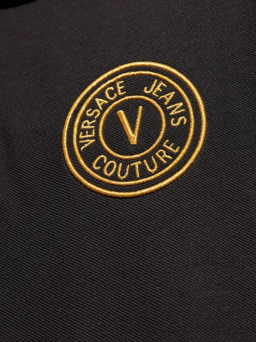 Versace Jeans Couture Poloshirt met geborduurd logo Zwart