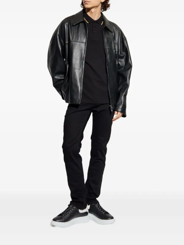 Versace Jeans Couture logo-embroidered Polo Shirt Black