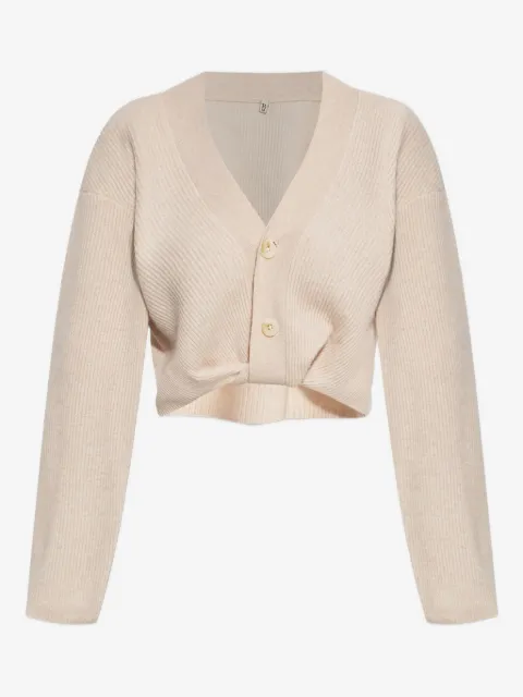 R13 ribbed button cardigan