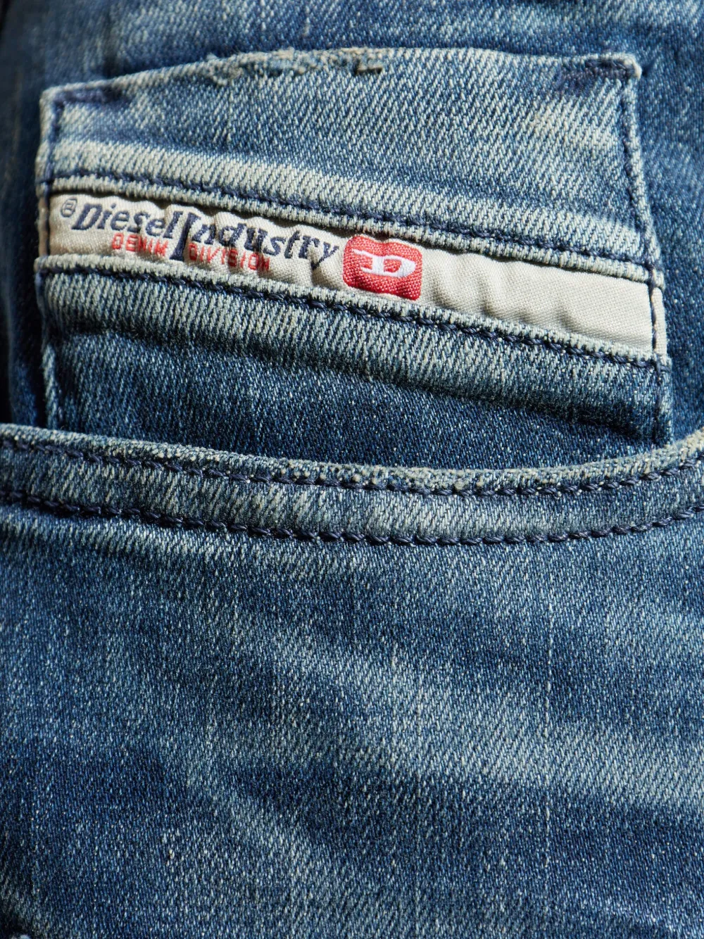 Diesel D-Strukt gerafelde jeans Blauw