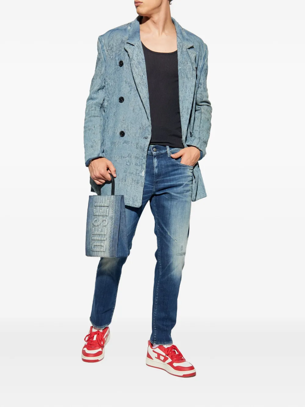 Diesel D-Strukt distressed jeans - Blauw