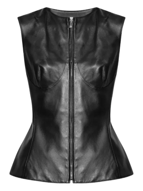 Alexander McQueen zip-front sleeveless top