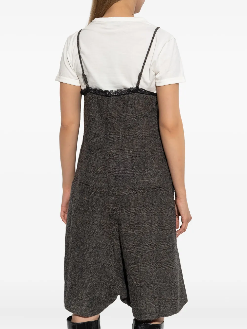 R13 lace-trimmed wool playsuit Grijs