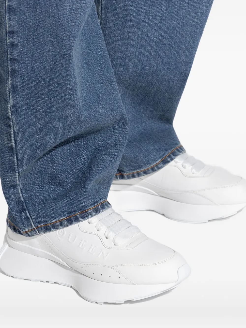 Alexander McQueen Sprint Runner metallic-panel leather sneakers White