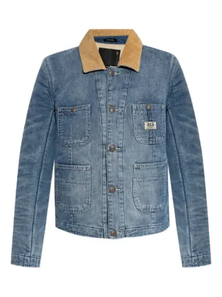 R13 コーデュロイカラー デニムジャケット | ブルー | FARFETCH JP