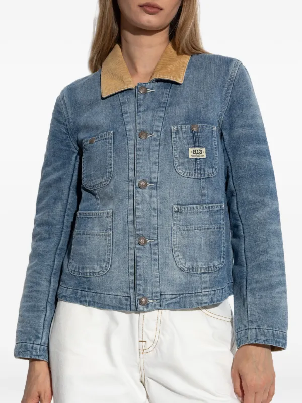 R13 コーデュロイカラー デニムジャケット | ブルー | FARFETCH JP R13 コーデュロイカラー デニムジャケット | ブルー | FARFETCH JP