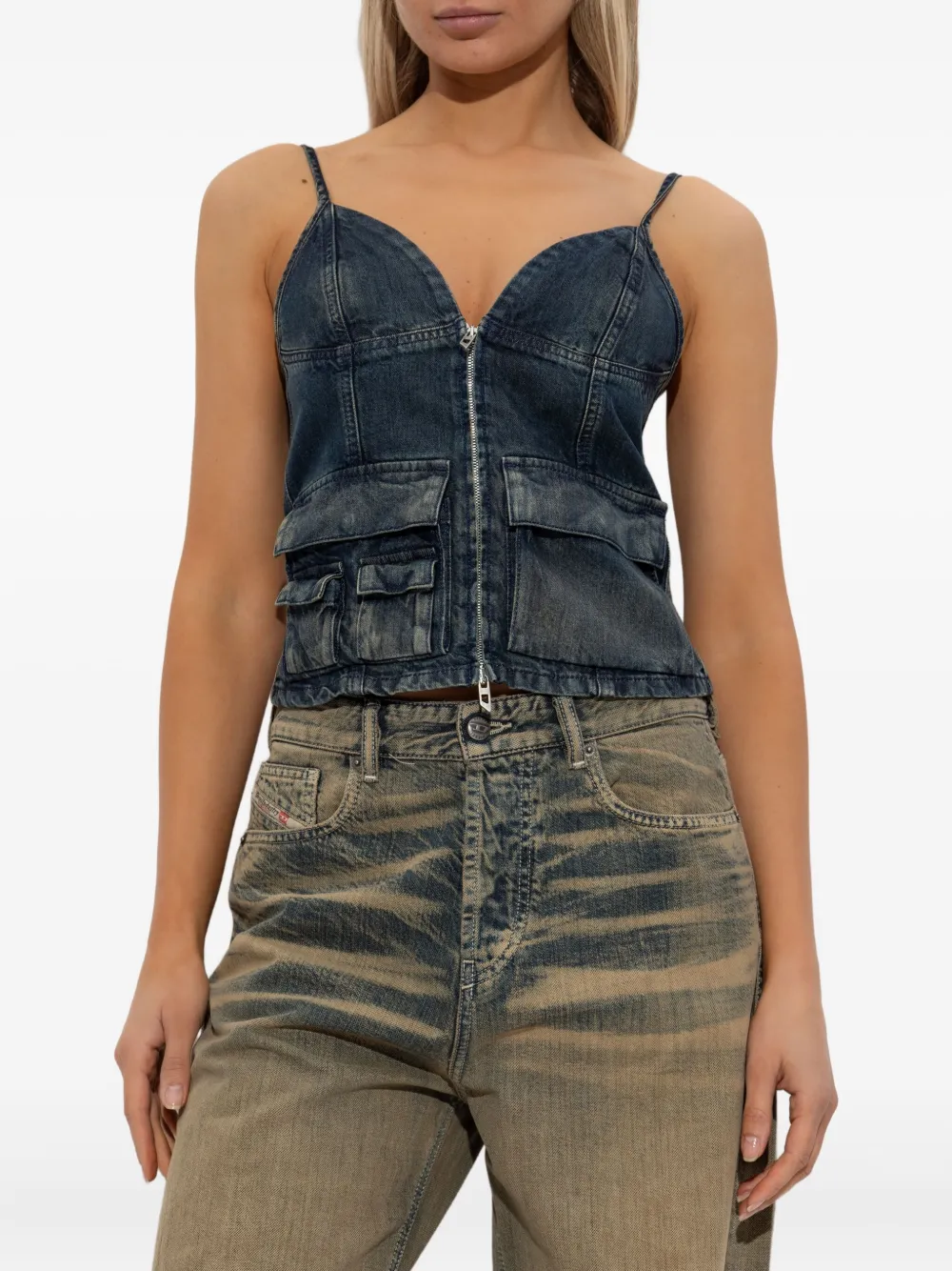Diesel De-Mellis-S top met klepzak en rits Zwart