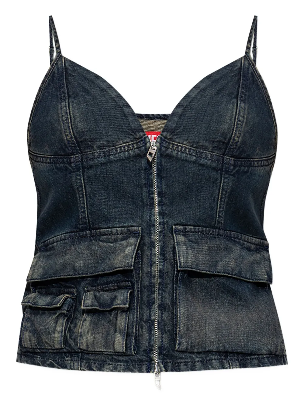 Diesel De-Mellis-S top met klepzak en rits Zwart