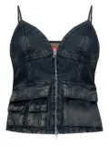 Diesel De-Mellis-S zip-front flap-pocket top - Black