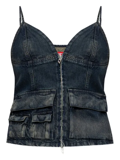 Diesel De-Mellis-S zip-front flap-pocket top
